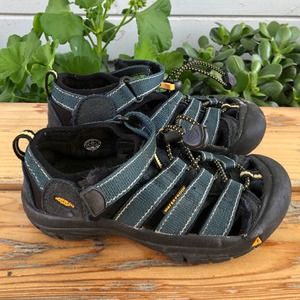 Keen Kids Newport H2 Water Sandals size 12 1006055 Black Blue Slip On Closed Toe